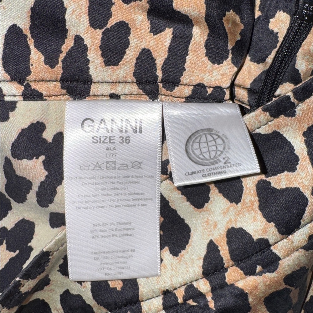 GANNI Blakely Animal Print Silk Skirt - Picture 7 of 7
